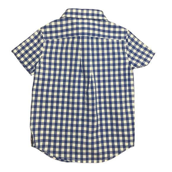 NEW Janie And Jack Boys Cornflower Blue Gingham Short Sleeve Shirt 2T - Picture 4 of 5